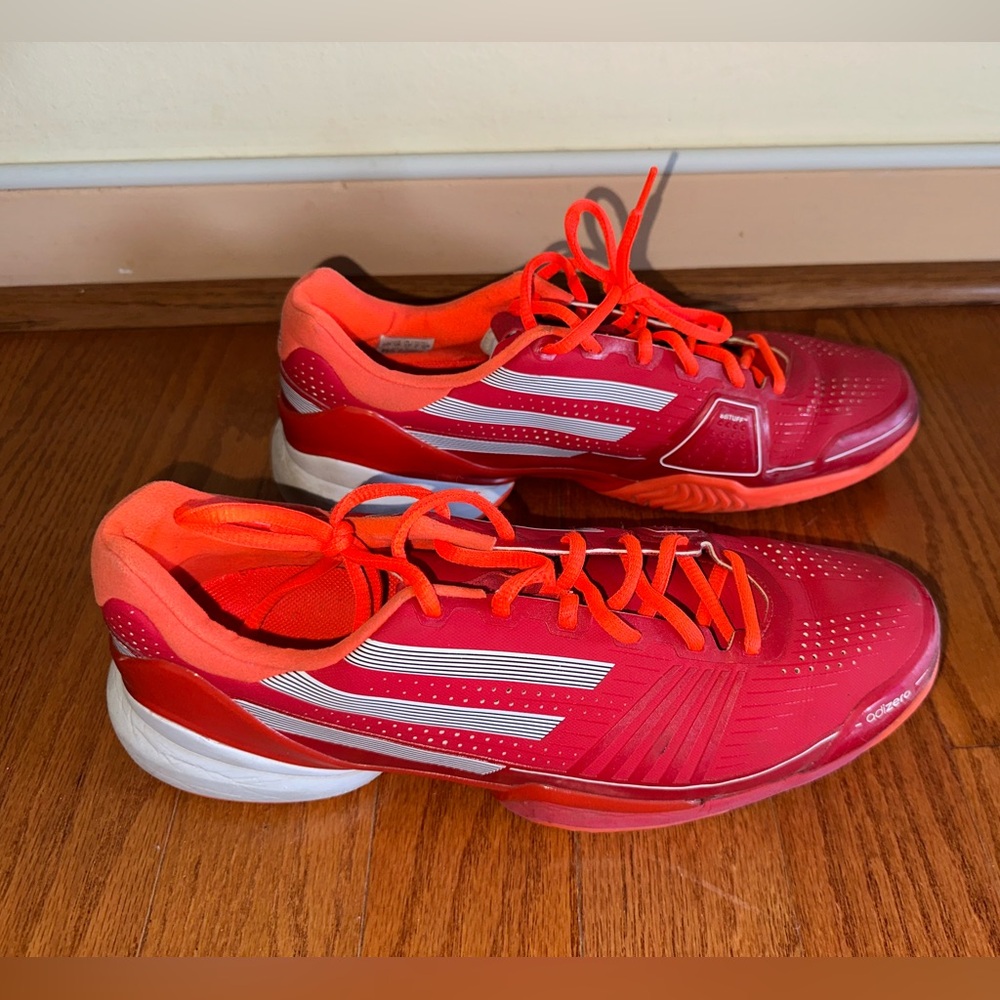 Adidas  AdiZero Men's All Court Tennis Shoes Size 11,5 -Red White